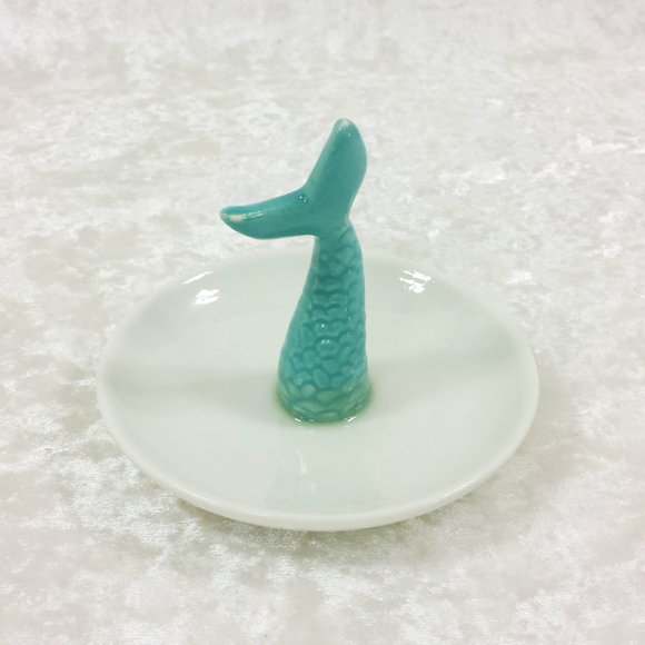 Porcelain Mermaid Ring Jewelry Holder Trinket Tray - Picture 2 of 4